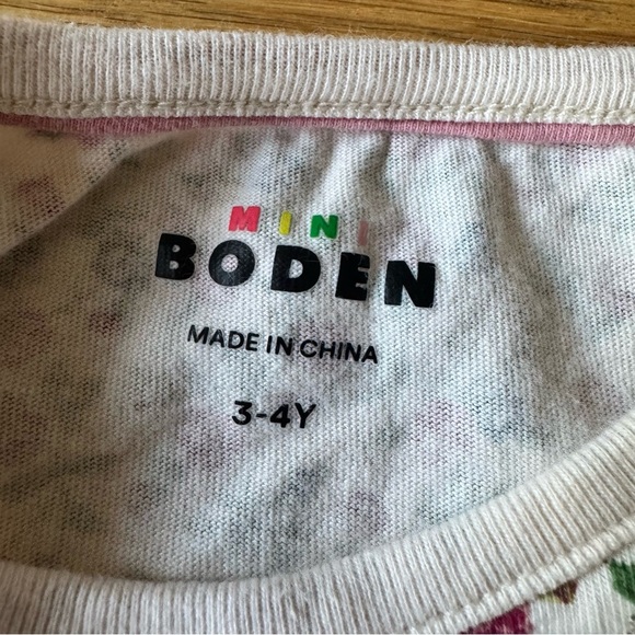 Mini Boden Size 3-4 Years Girls Kids Shirt Fox Floral Long Sleeve - Picture 3 of 6